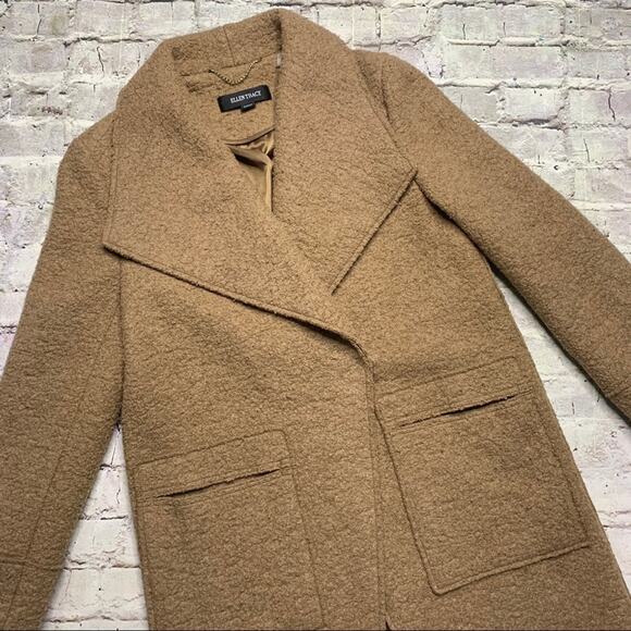 Ellen Tracy Oversize Collar Bouclé Coat, Wool Blend - Picture 2 of 9